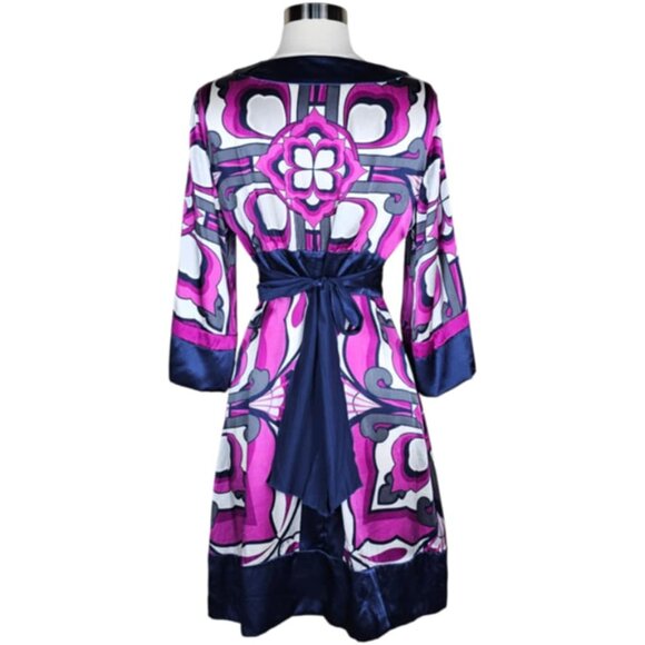 Bebe Silk Kimono Sleeve V-Neck Dress Size M - Picture 3 of 7